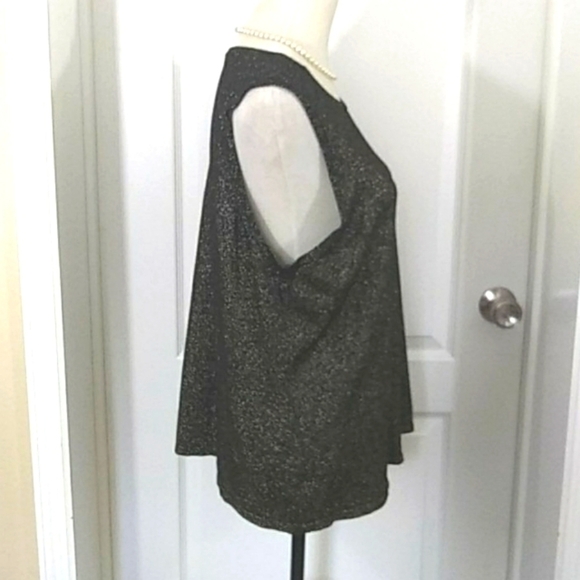 Luxe by Carmen Marc Valvo Metallic Top Womens Plus Size 2XW - Picture 4 of 5